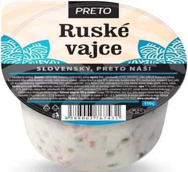 Ryba Žilina člen skupiny PRETO LAHÔDKOVÉ ŠALÁTY Ruské vajce 150g PLU 557, EAN