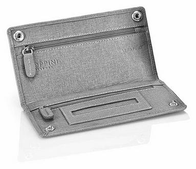 In genuine Saffiano leather. Color grey. Rozměr Size 15,8x8,5 cm Art.