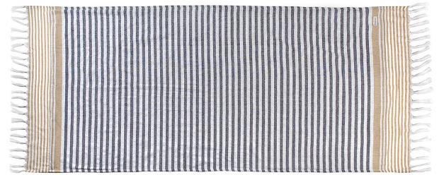 100% Beach towel with fringes, made of doubled cotton with polyester microfiber terry lining.