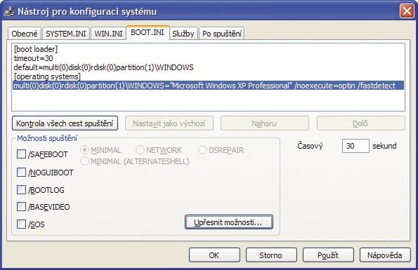 Jak ovlivnit start Windows XP Windows XP, soubor boot.ini Při práci v souborovém správci nebo jiném programu jste si jistě všimli souboru boot.ini. Obsahuje důležitá nastavení pro spuštění systému Windows na počítači.