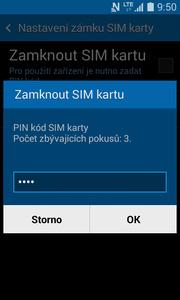 Nyní stisknete řádek s názvem Nastavte zámek SIM k.