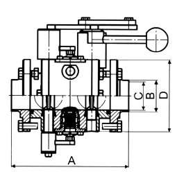 4.25 Valves and cocks Регулирующая арматурa, Ventile und Hähne, Regulační armatury Sandwich between small flanges, manually S - S Затвор лекажный двухфланцевый C - C с двумя бабочками, Zwischenspann-