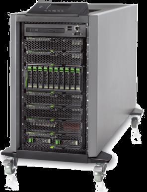 Based on PRIMERGY BX400 What it provides Smart enclosure equipped with all necessary components of a datacenter: server, storage and network