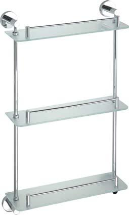 112201332 Triple glass shelf Polička skleněná trojitá s hrazdou Glasablage mit 3 Ablagefl ächen Полочка стеклянная тройная 400 x 665 x 130 mm 104202132