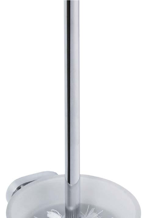 Wall mounted toilet brush with glass dish WC