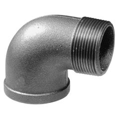 Design: black or galvanized. PL: Kształtka z żeliwa temperowanego B-300-06. Przeznaczona do połączeń z gwintem według normy ISO 7-1. Wykonanie czarne i ocynk.