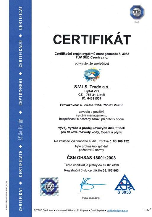 CERTIFIKÁTY CERTIFICATES CERTYFIKATY CERTIFIKÁTY CERTIFICATE CERTIFIKATI BIZONYLATOK CERTIFICATI - CERTIFICATE PRODUCTS - FITTINGS OF MALLEABLE CAST IRON - B-31-00636-04 - WELDING