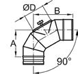 Schiedel PRIMA 1 Tloušťka stěny 1,0 mm, univerzální i na pevná paliva světlý Ø v mm 130 140 150 160 180 200 34 Koleno 90 s KO víčko (pro přetlak) Objednací znak SAP 111933 112047 112512 112674 113118