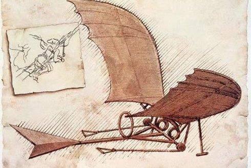 Leonardo da Vinci bol fascinovaný schopnosťou vtákov lietať. Sledoval vtáky počas letu a komentoval, že vták je stroj fungujúci podľa matematických zákonov.