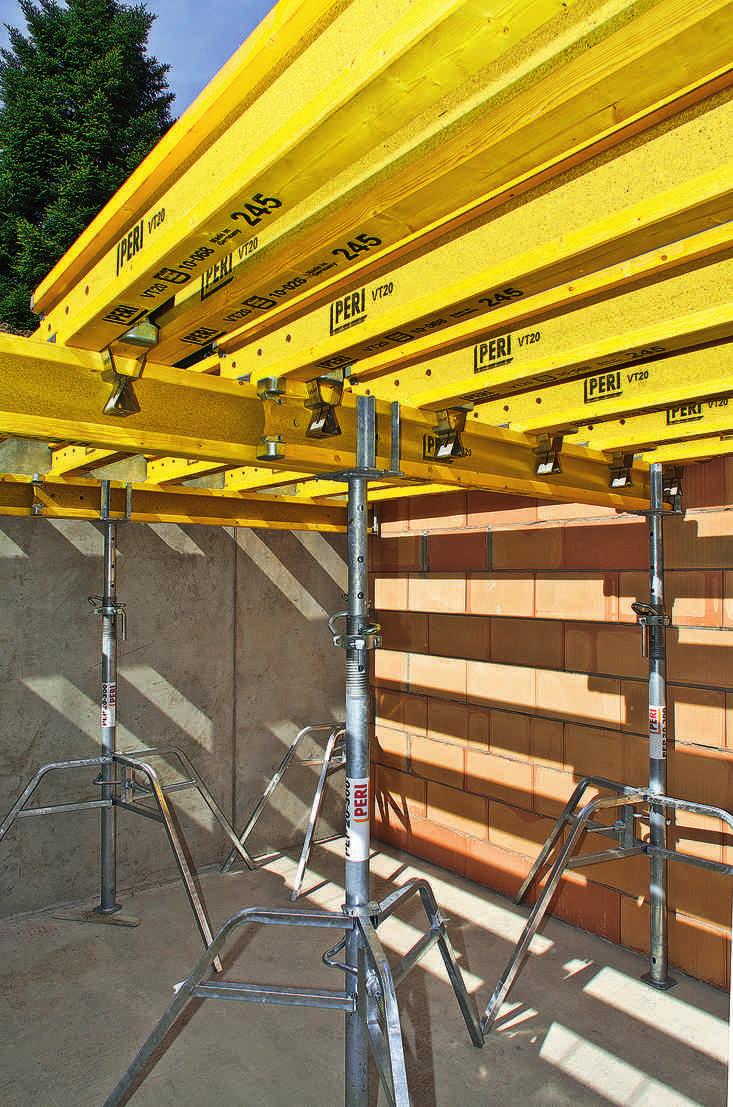 Výhody systému Optimalizované nasazení materiálu Libovolná kombinace nosníků bednění a jejich volitelné uspořádání Výběr nosníků bednění a upřesnění jejich rozestupů je prováděno přesně podle