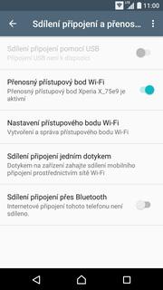 Dále zvolíte Sdílení připojení a přenos. příst.