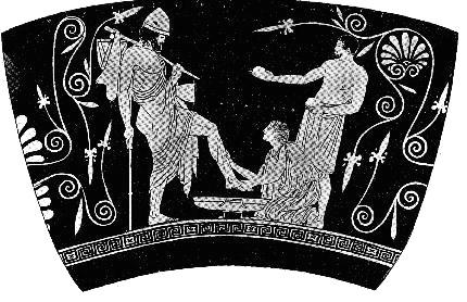 Obr. 58 Eurykleia před objevením Odysseovy jizvy.
