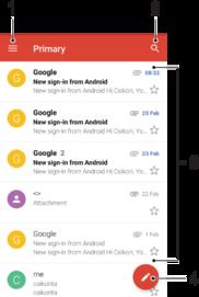 Gmail Pokud máte účet Google, můžete ke čtení a psaní e-mailových zpráv použít aplikaci