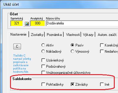 Saldokonto Evidencia saldokonta slúži na sledovanie dodávateľských a odberateľských faktúr a iných dokladov, ktoré je potrebné sledovať v členení na predpis a úhradu.