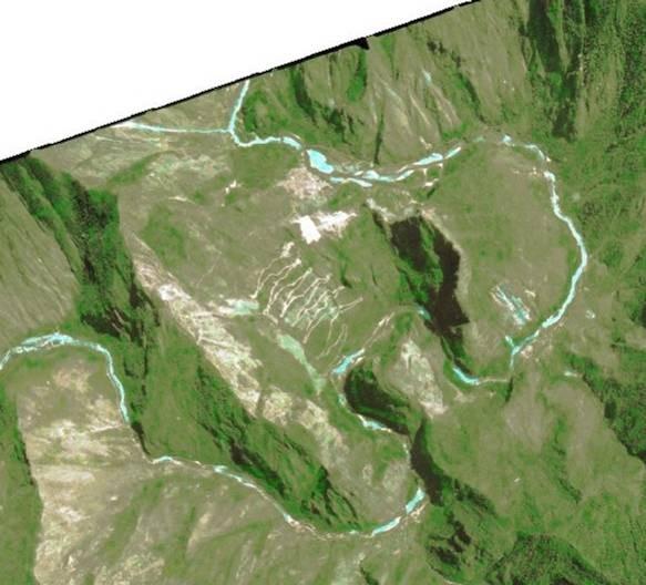 Letecký snímok S a Uruba mba geologický