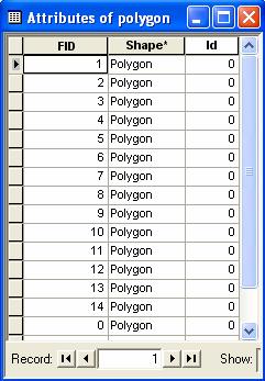 Zadání atributů pro jednotlivé plochy při vytvoření nového souboru shapefile se nám automaticky vytvoří také databázový soubor *.