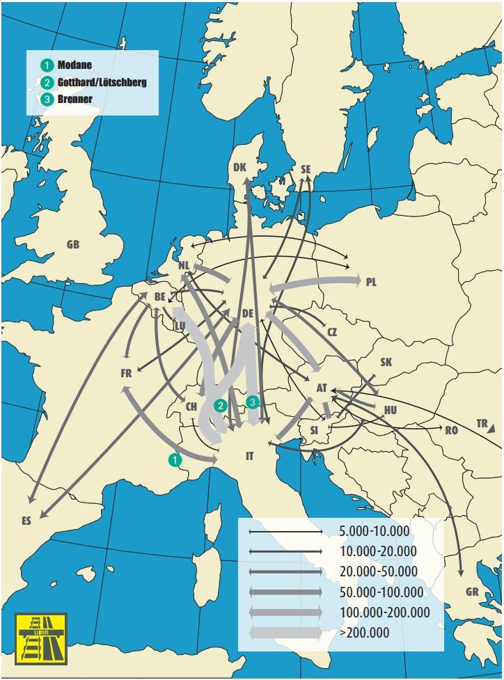 OBJEM KOMBINOVANÝCH PŘEPRAV (2007) Evropa: Transoceánská KD cca 2/3 hmotnosti Kontinentální