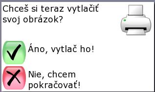 4.2.6 TLAČ Kliknutím na tlačidlo Tlač máme možnosť vytlačiť aktuálny obrázok. Pred samotným vytlačením obrázku budeme dialógovým oknom vyzvaní na samotnú tlač. obr. Dialógové okno tlače 4.2.7 KONIEC Tlačidlo Koniec slúži na ukončenie programu.