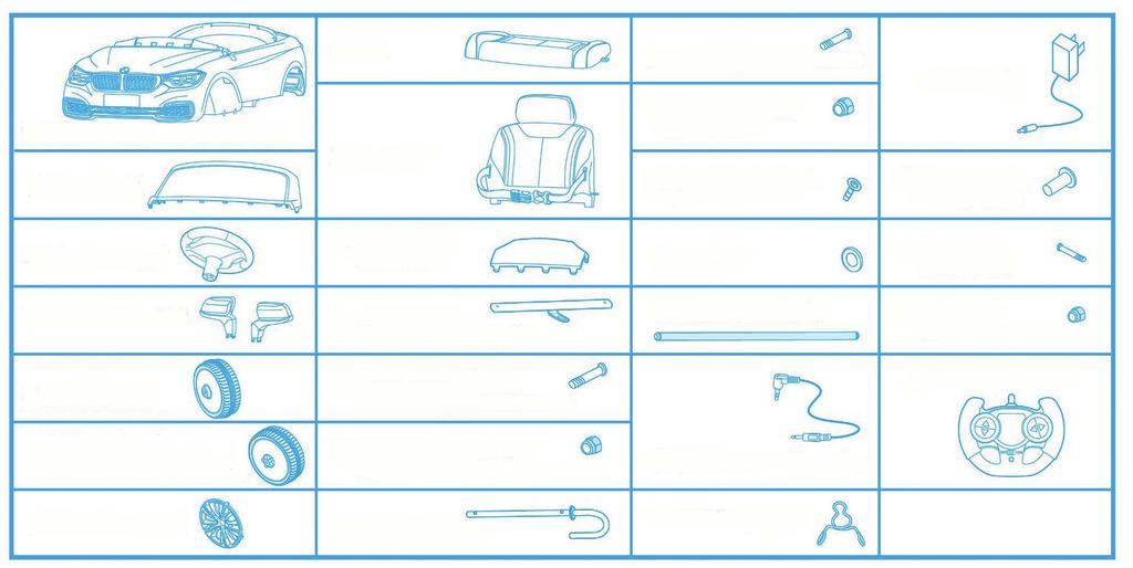 1. TECHNICKÉ ÚDAJE 1. Vhodné pro děti od 3 do 6 let. Používejte pouze pod dohledem dospělých. 2. Rozměry auta: 119,5 X 68,3 X 52 cm 3. Nosnost: 30 kg 4. Rychlost: 3,5 km/h (se zátěží 30 kg) 5.