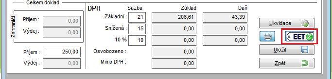 U příjmových dokladů se datum i čas tiskne na pokladních dokladech.