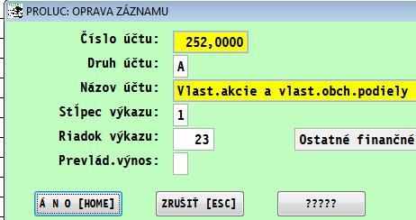 ..(označené záznamy, nemajú správne zaradenie do výkazov OK). Po potvrdení sa dostanete do zoznamu, kde kliknite na tlačidlo DOPLŇ-M.