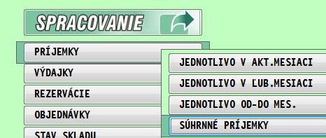 Modul PROLEM Sklad Nová tlač súhrnné príjemky - súčty za dodávateľov Ak