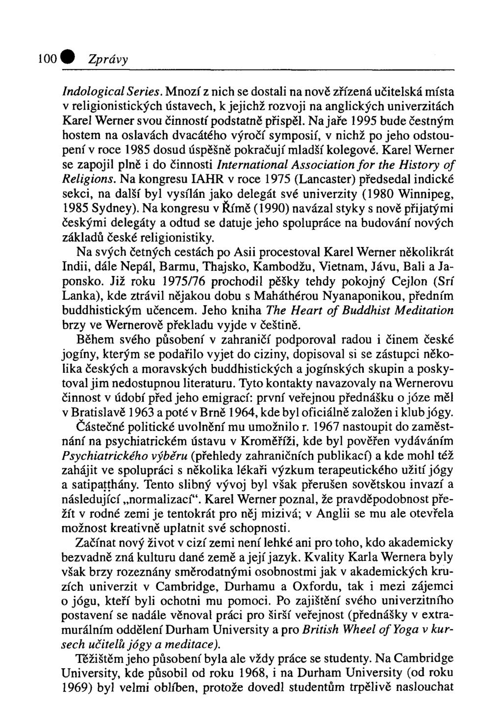 100# Zprávy Indological Series.