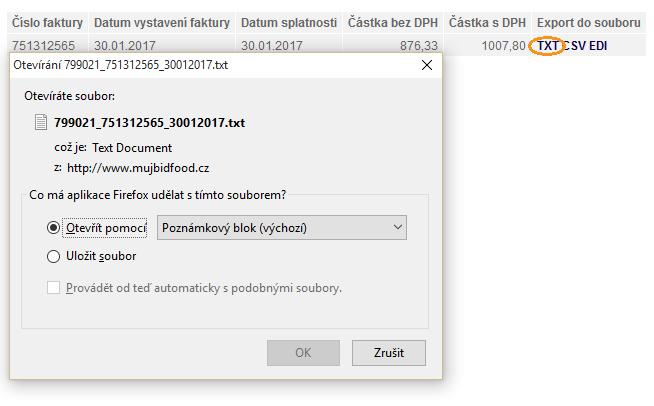 Příklad: Faktura ve formátu txt: číslo faktury zákazník datum faktury, splatnosti a DUZP cena bez DPH cena s DPH datum dodání