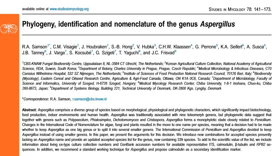 Nomenklatura http://www.cbs.knaw.