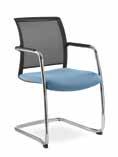 LOOK Office chair, high backrest upholstered with non-stretch mesh fabric, AT synchronous self-adjustable mechanism, height-adjustable lumbar support, black nylon five-star base, castors, pneumatic