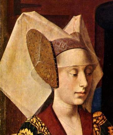 hlavy připomínající pánský roundlet. 57. Portrét mladé ženy, Hans Memling, druhá polovina 15. století 35.