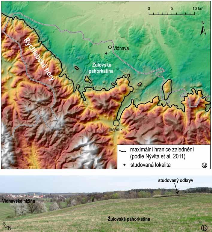 Kenozoikum Obr. 1: Poloha a morfologie terénu v oblasti lokality. Fig. 1: Localization and geomorphology of studied site.