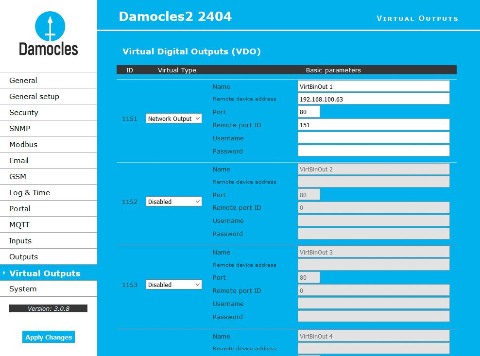 Virtual Outputs (VDO) System 1 2 1 Obnovení výchozího 2 Nahrání nového Firmware nastavení do zařízení z PC Configuration