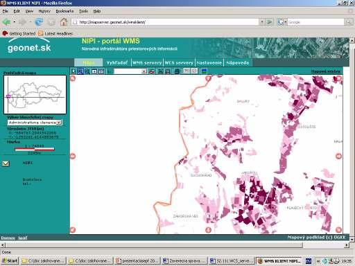 Integrácia geodát wcs klient http://mapserver.geonet.