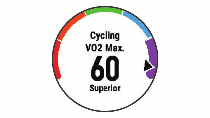 VO2 max.: Hodnota VO2 max. představuje maximální objem kyslíku (v milimetrech), který můžete spotřebovat za minutu na kilogram tělesné hmotnosti při maximálním výkonu.