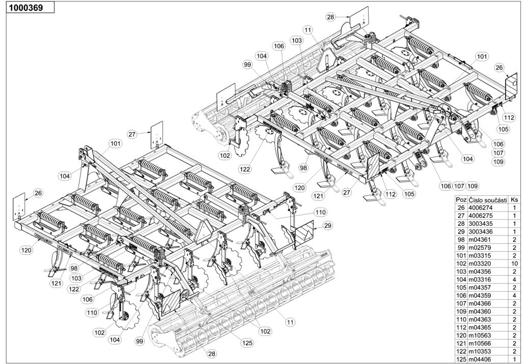 CZ TX350N-ZÁKLAD STROJE GB TX350N-FOOTING OF THE MACHINE D TX350N-UNTERBAU DER MASCHINE