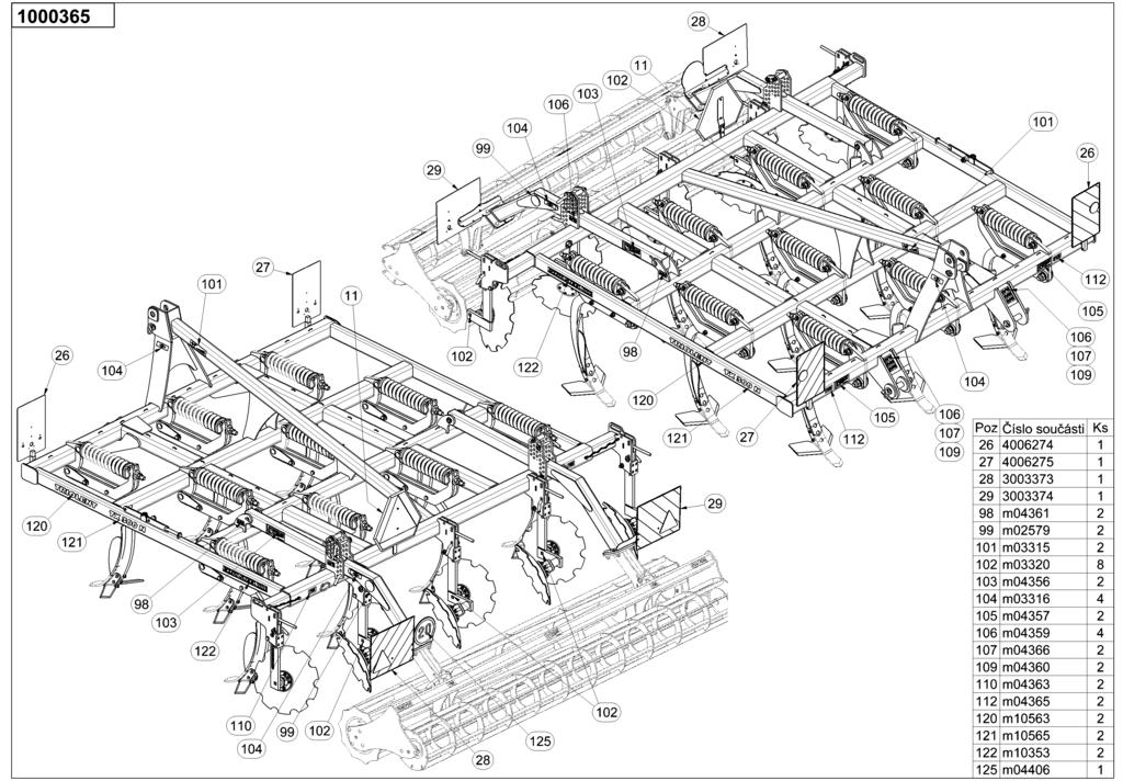 CZ TX300N-ZÁKLAD STROJE GB TX300N-FOOTING OF THE MACHINE D TX300N-UNTERBAU DER
