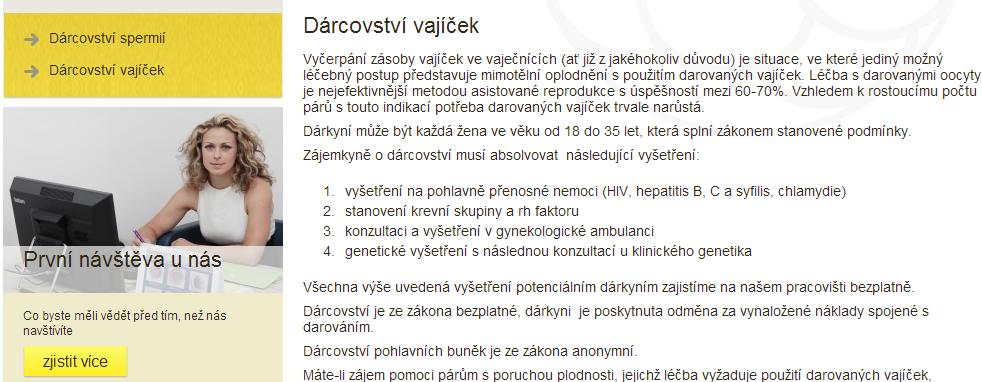 Weby IVF klinik ne vždy stačí Komunikace není informační nástěnka V