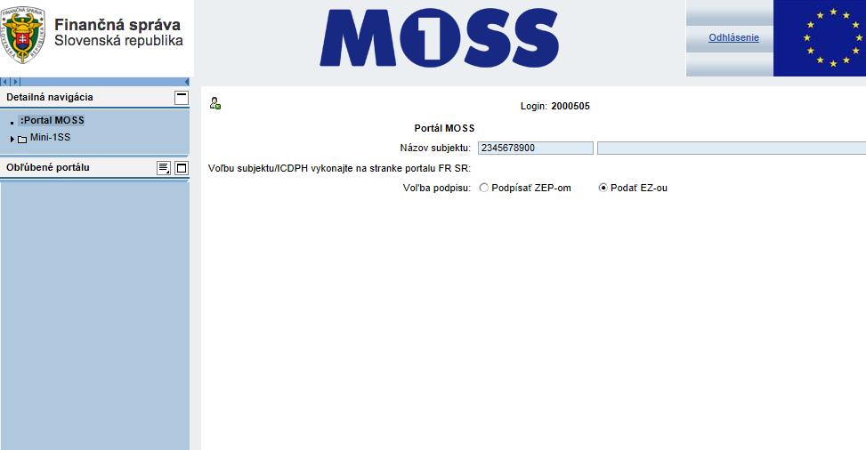 Do registračného formulára sa používateľ dostane kliknutím na záložku Mini-1SS.