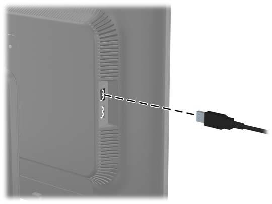 Připojení zařízení USB Konektory USB slouží k připojení zařízení, jako je například digitální fotoaparát, klávesnice USB nebo myš USB. Dva konektory USB jsou umístěny na postranním panelu monitoru.