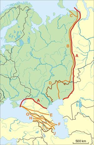 Predkaukazsko: -S: Kumsko-Manyčská zníženina - J: pohorie