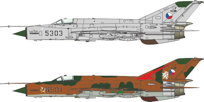 MF / MiG-21 in Czechoslovak service SOVIET SUPERSONIC FIGHTER 1/144 SCALE PLASTIC KIT ÚVODEM #4434 MiG-21 byl další konstrukcí kanceláře Mikojan-Gurjevič, která se zařadila do výzbroje Sovětského