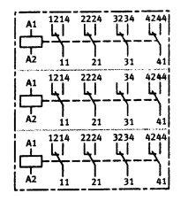 Releový blok (3x relé) Relais, 3-fach Relay, three-fold 162241 Releový blok (2x časové relé),