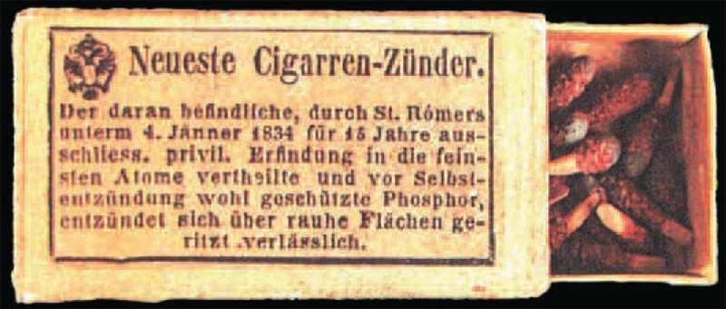lek, objevil se návod ke zhotovování třecích zápalek v běžně dostupném tisku (Nordish Zentralblatt č.