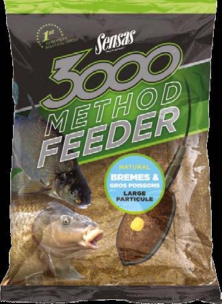podzim/zima 8 KRMENÍ 3000 METHOD FEEDER (1 kg) Lepivost Hrubost Barva Chuť Ryba Období 3000 Method Carpe () střední velká