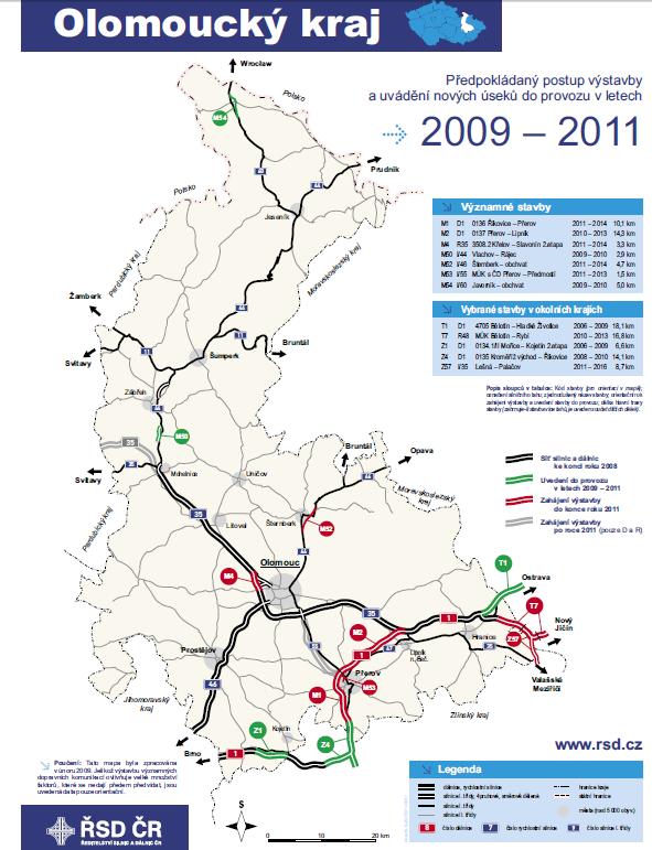 ní změnou je pouze dokončená modernizace tahu II/446 v úseku Olomouc Pňovice na normové parametry S 7,5/70.