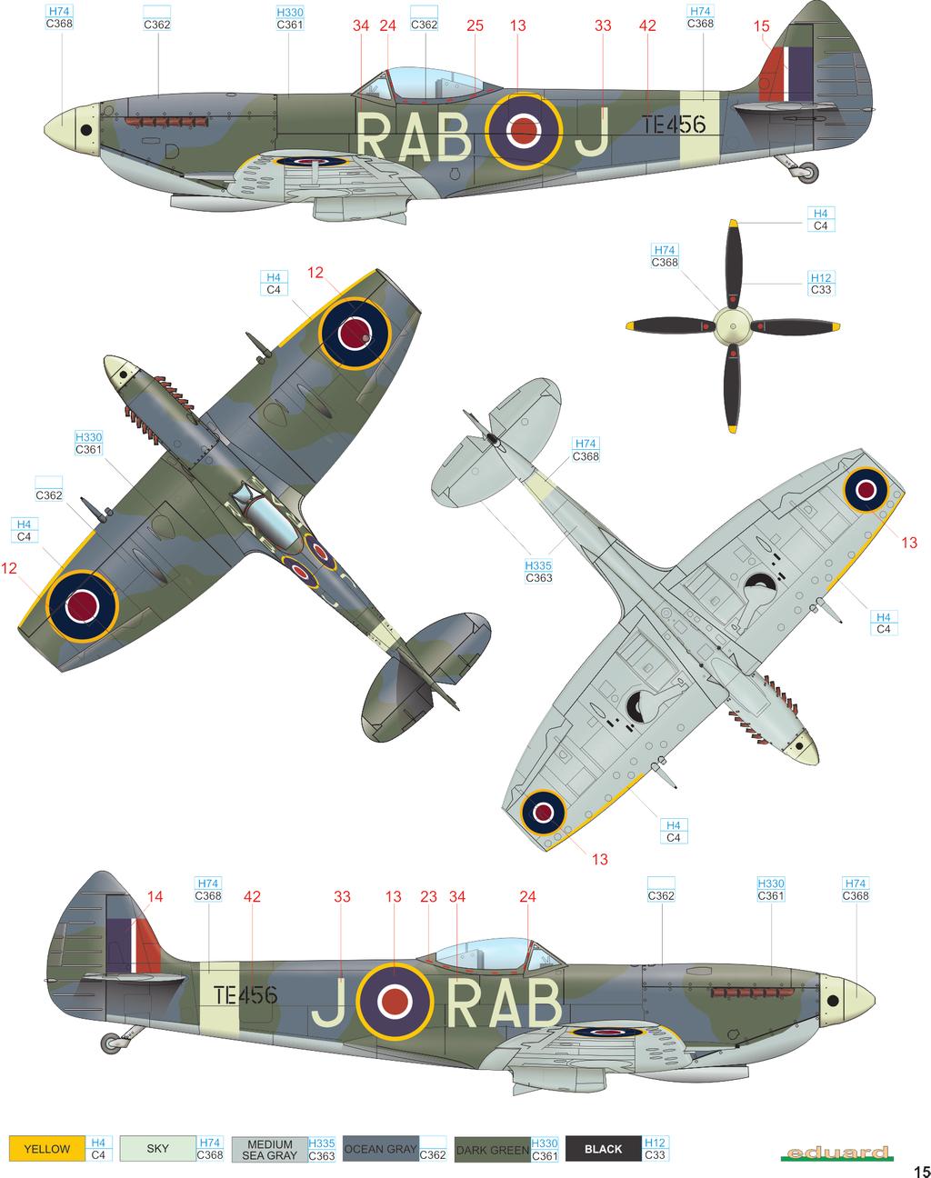 E TE456, 501. squadrona RAuxAF, základna Filton, 1949 501. squadrona během bojů 2. světové války sestřelila 201 nepřátelských letadel a více než 84 létajících bomb V-1. Byla rozpuštěna 20.
