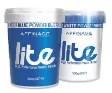 /34 LITE vysokovýkonný práškový odfarbovač Affinage Lite práškový odfarbovač v neprášivej konzistencii do 7 stupňov stiahnutia pigmentu, v závislosti od farby vlasov.
