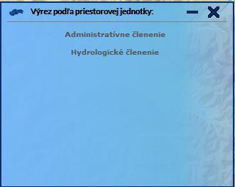 3.4 Modul "Výrez podľa priestorovej jednotky" Modul "Výrez podľa priestorovej jednotky" umožňuje zadanie priestorovej štruktúry (riestorovej jednotky)