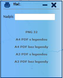 3.3.2 Modul "Tlač mapy" Obrázok 5. Modul "Tlač mapy" Modul umožňuje generovanie mapy v preddefinovaných layoutoch vo formátoch nahrateľných a tlačiteľných na klientskom počítači.